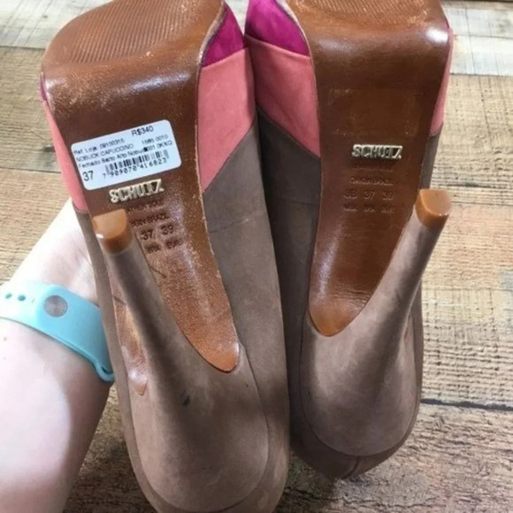 Schultz Closed High Heel Nubuck Capuccino Shoes Women's 8B  Slip On‎ - Picture 10 of 11